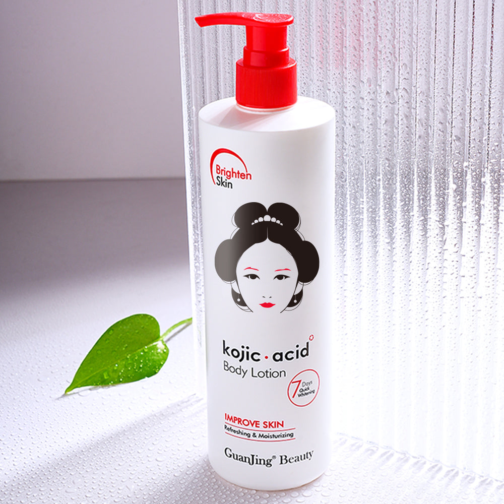 Lait corporel à l'acide kojique avec collagène pour une peau lisse de crème hydratante blanchissante pour le corps