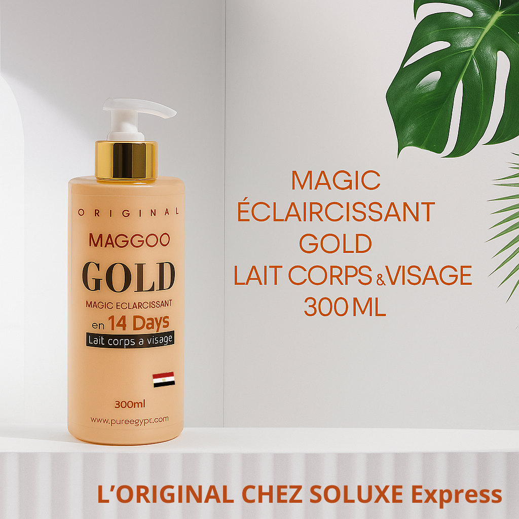 Lait Corporel Original Réparateur Purec Egyptien GOLD, Réparation Magique, Éclaircissante et Hydratante pour le Visage et le Corps.