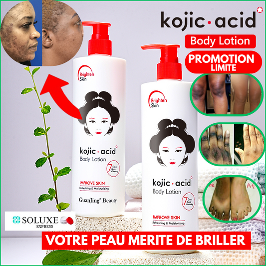 Lait corporel à l'acide kojique avec collagène pour une peau lisse de crème hydratante blanchissante pour le corps
